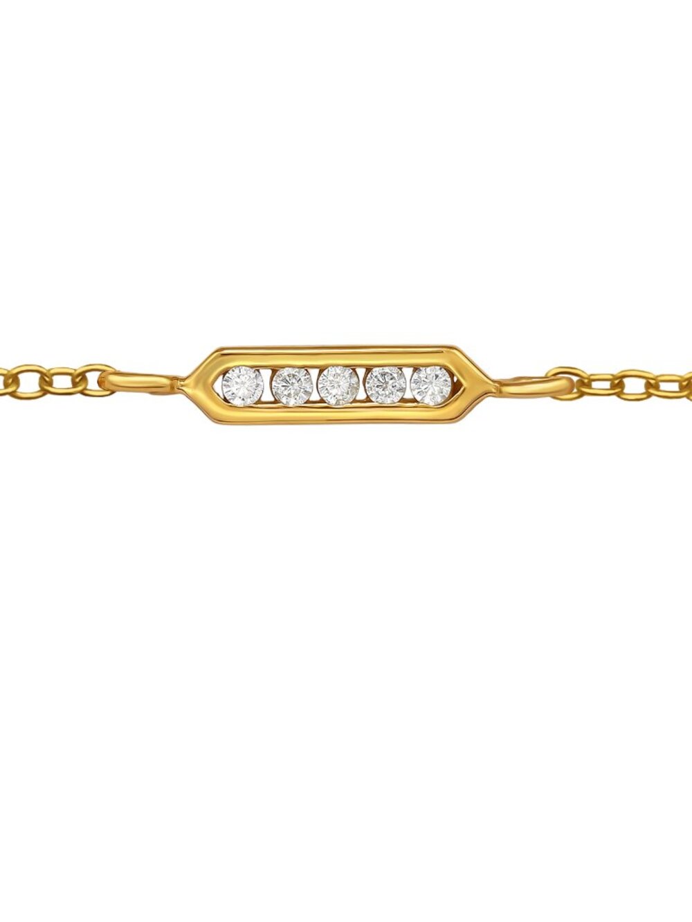 14K Gold Vermeil Bar Crystal Bracelet